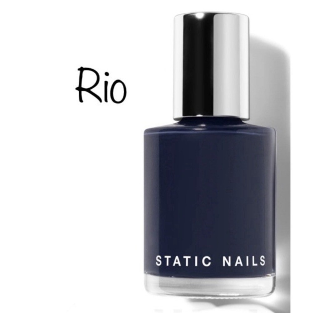 Static Nails Liquid Glass Nail Lacquer Full Coverage 12ml .41oz RIO dark‎ Blue